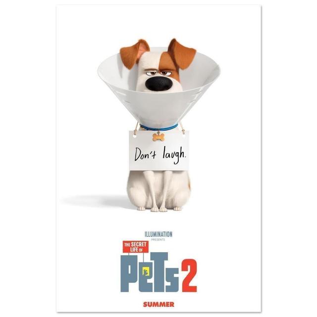 Secret Life of Pets 2 Max 'Don't Laugh' Poster - Klassischer, matter Papierdruck für Tierliebhaber on Productcaster.