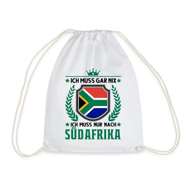südafrika Turnbeutel | Hohe Qualität Taschen & Rucksäcke | Entdecke individuelle Kleidung bei Spreadshirt | "Ich Muss Gar Nix Ich Muss Nur Nach Südafr on Productcaster.