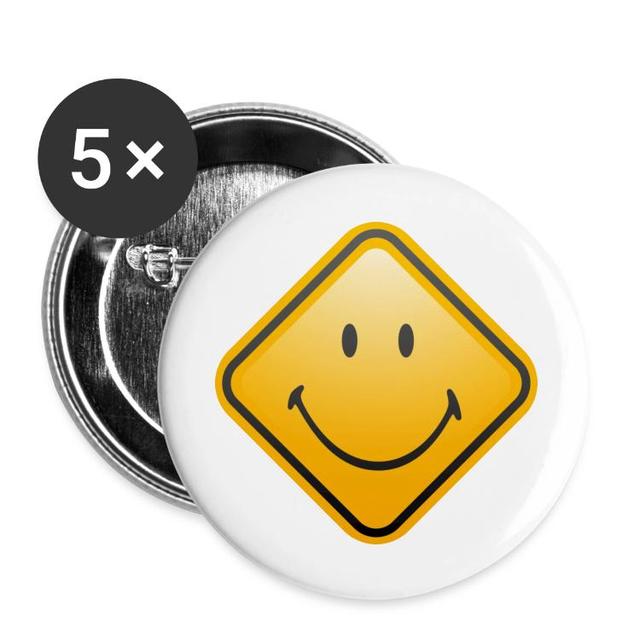 Buttons Groot 56 Mm (5-pack) | Hoge Kwaliteit Buttons | Ontdek Individuele Kleding Bij Spreadshirt | "smiley Shield Happy" Ontworpen Door Smileyworld on Productcaster.