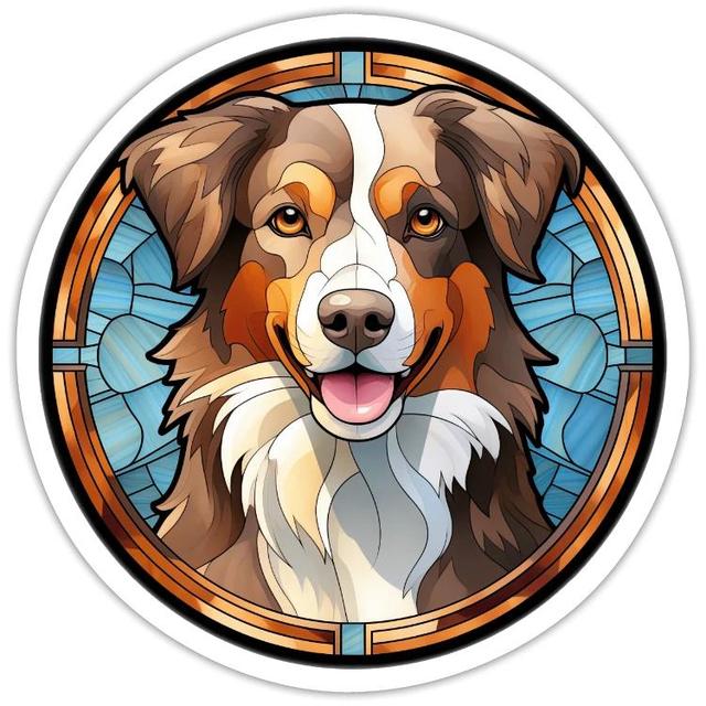 Australian Shepherd, Shepherd | Stickers | Australian Shepherd Dog Ras Aquarel Glas on Productcaster.