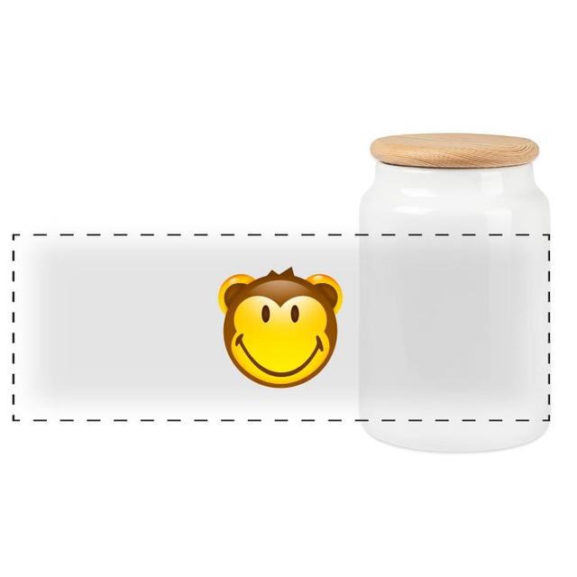 Smiley Monkey | Boîte à biscuits avec couvercle en bois | on Productcaster.