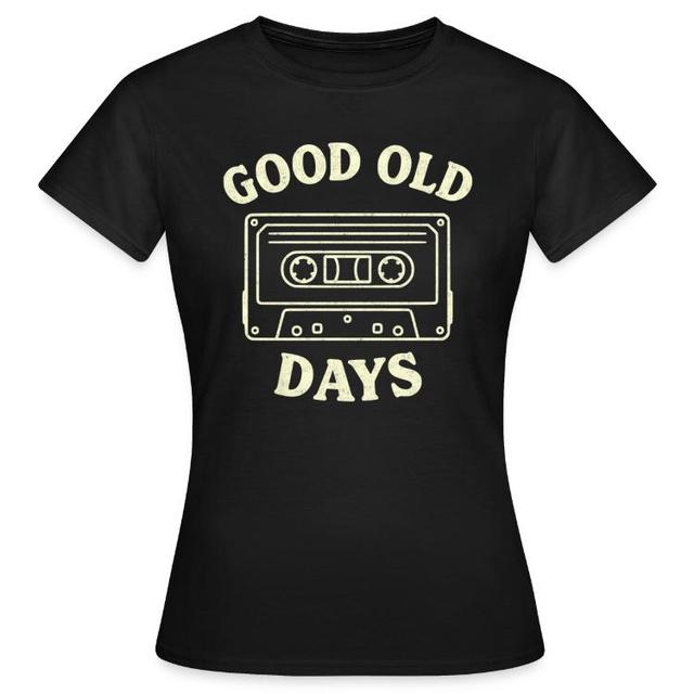 70er jahre Frauen T-Shirt | Hohe Qualität T-Shirts | Entdecke individuelle Kleidung bei Spreadshirt | "Retro Kassette Tape – 80er 90er Geschenkidee Mu on Productcaster.