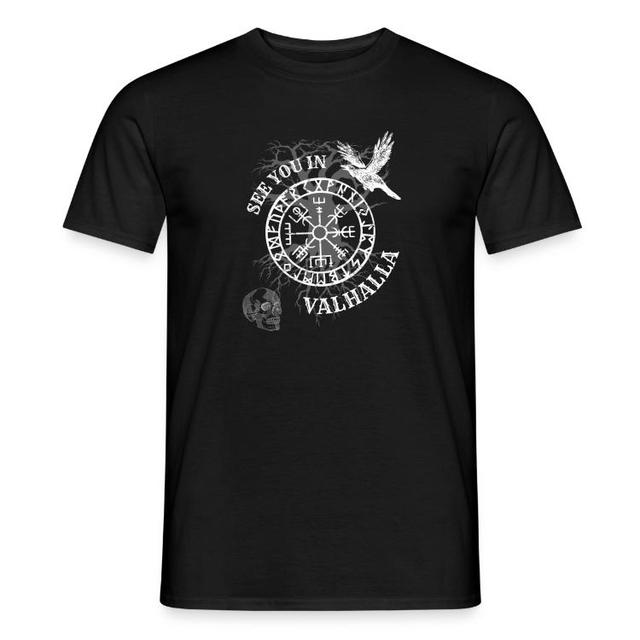 Odin | T-Shirts | Wikinger Walhalla Totenkopf Rabe Nordische Rune on Productcaster.