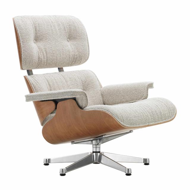 Eames Lounge Chair Fabric Edition Sessel, Masse klassische masse, Holz kastanie, schwarz, Bezug stoff nubia anthrazit/schwarz, Untergestell poliert... on Productcaster.