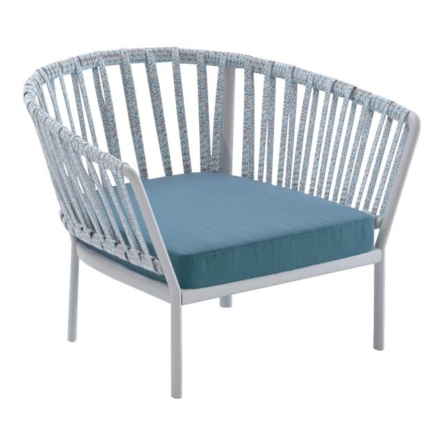 Ria 7611 Loungesessel, Gestell aluminium lackiert, green tea (grüner tee), Rope c06 sunset (mehrfarbig), Stoff range 1 solids, pearl (beige) spe on Productcaster.